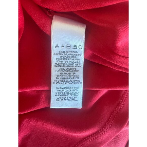 Dress The Population Red Mini Dress Sz M Esme Holiday Sweetheart Ruffle Cocktail - Picture 11 of 12